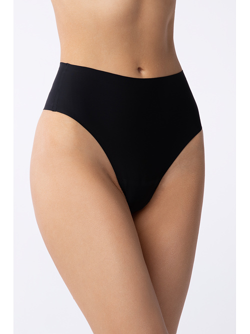 Wysokie stringi bezszwowe Simple String Maxi czarne