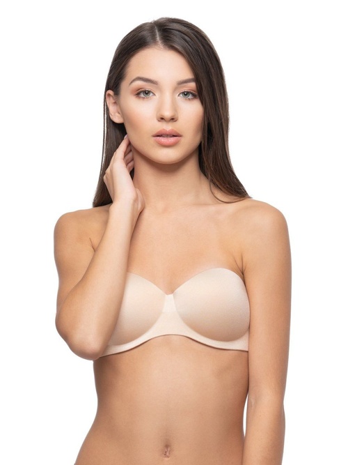 Biustonosz push-up bez ramiączek BWS001 beżowy