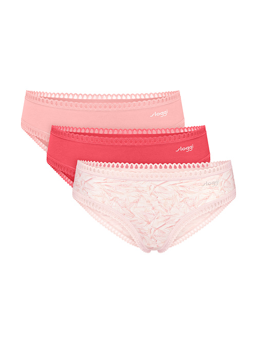 3-pak organicznych majtek SLOGGI GO CRUSH hipster pink+coral