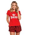 Piżama damska Queen w kolorze czerwonym